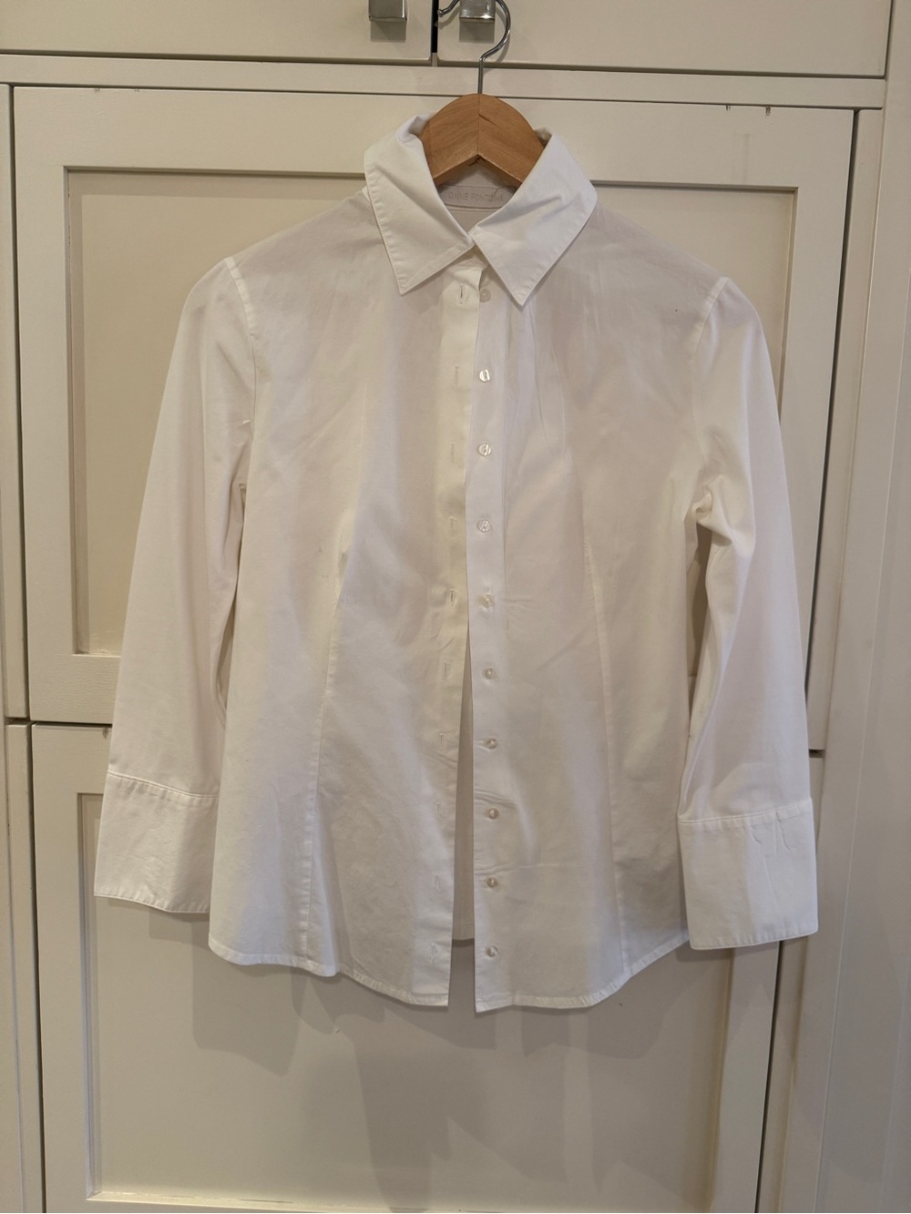 Anne Fontaine Classic White Button-Front Dress Shirt